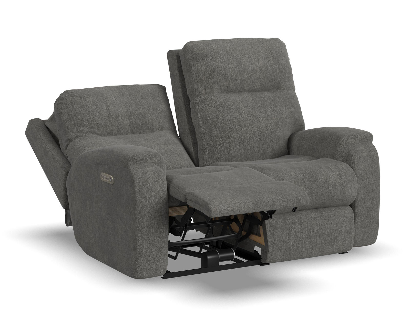 Penn 87" Power Reclining Sofa with Power Headrests and Lumbar (Color Choices) - Pad-over armrests provide forearm support and comfort