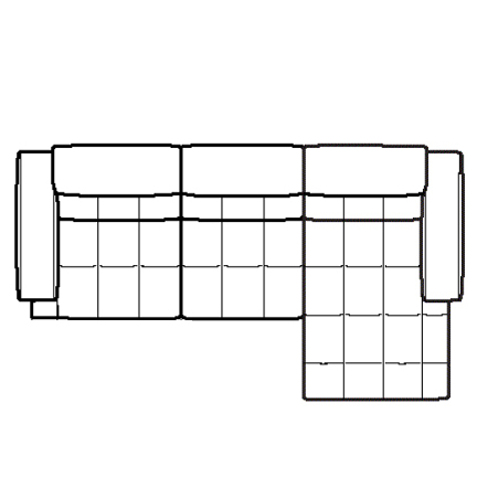 Layout D: Three Piece Sectional 112" x 64"
