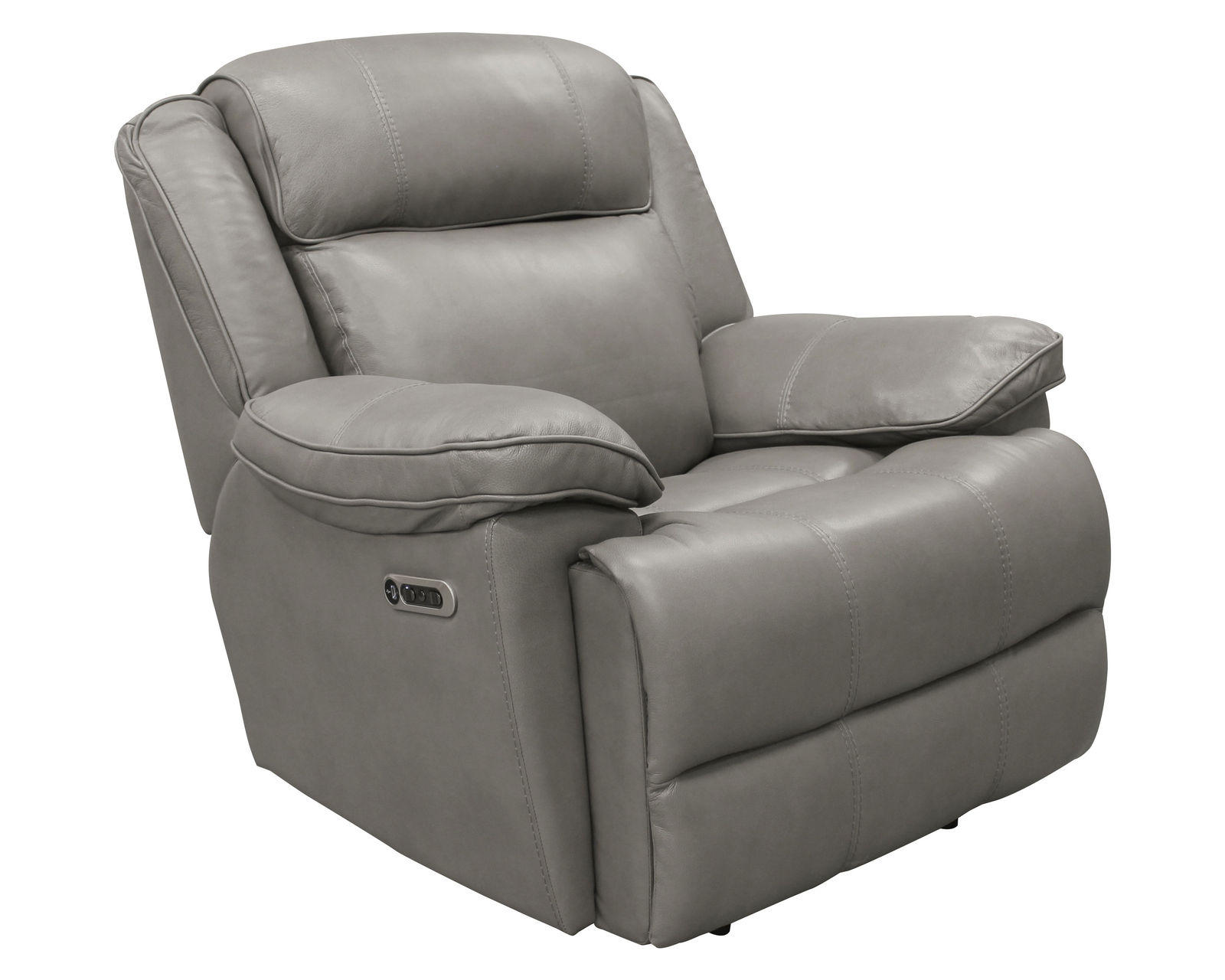 Eclipse 86" Leather Power Headrest Power Reclining Sofa Heron (In stock - Fast Shipping) - Includes Power Headrest with Power Recline