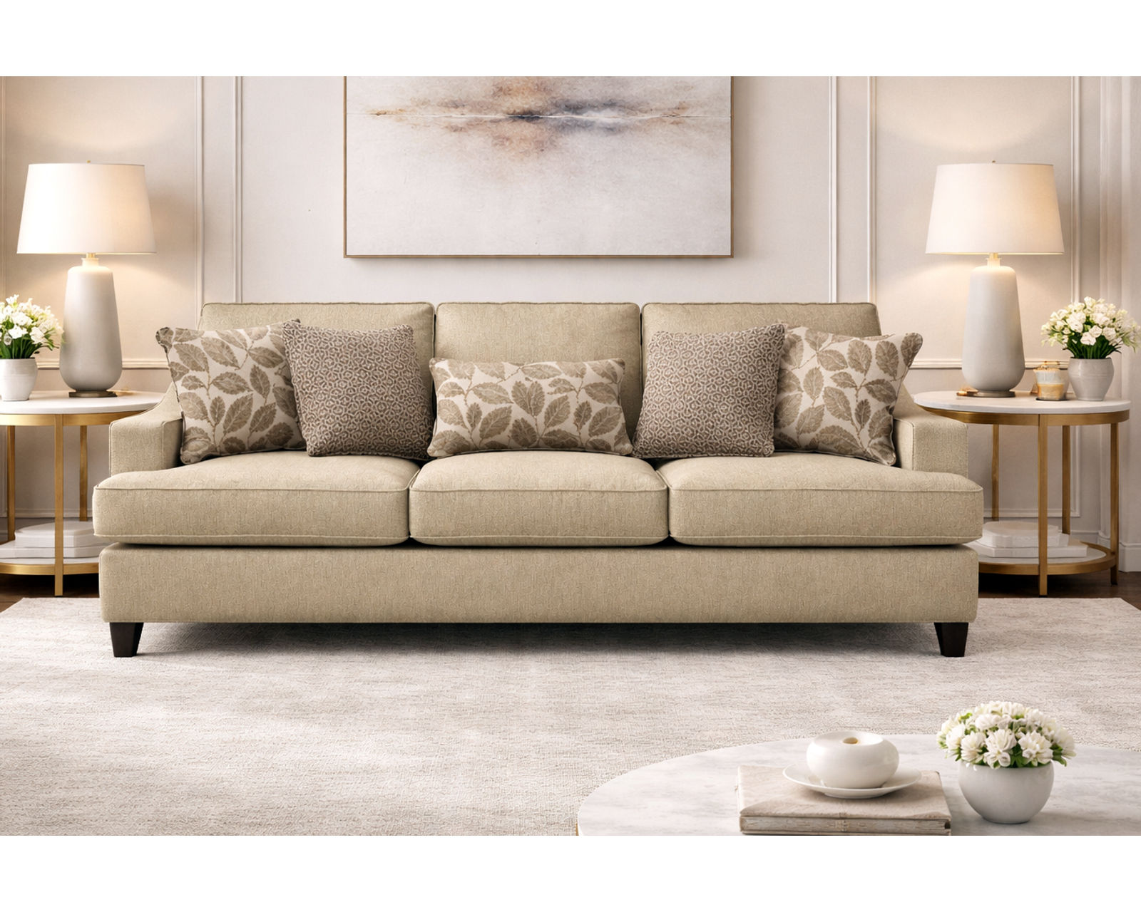 Maya 91" Sofa  (+101 Standard and Performance Fabrics) - Includes 5 pillows