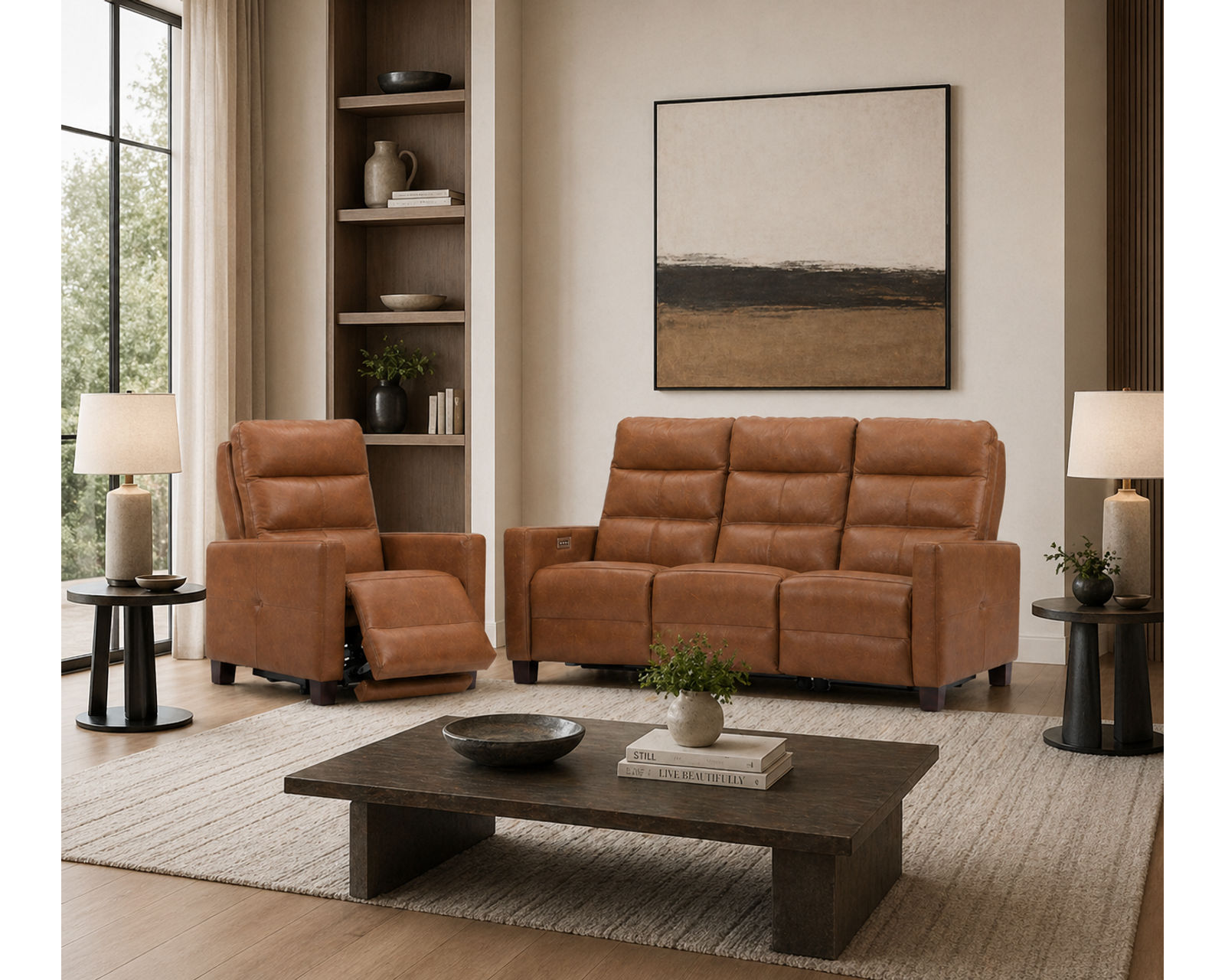 Elran Lane Dual Power Reclining Sofa — Available in Standard & Wide Cushions, 140+ Leather Options, and 75", 79", or 107" Widths - Endless Custom Options. One Perfect Fit.