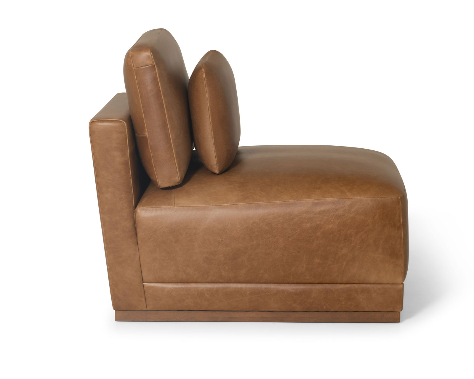 Shea 77646 Stationary Leather Sectional (100+ leathers) - Armless Chair is Fully Upholstered