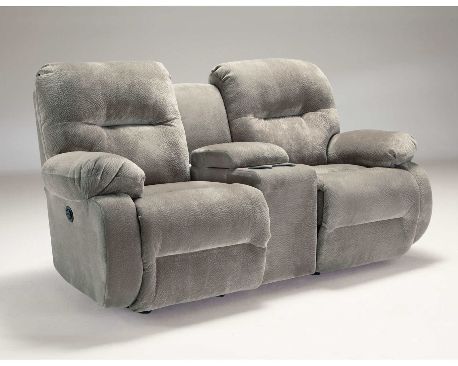 Brinley Double Reclining Console Loveseat (+100 fabrics) - Brinley Console Reclining Loveseat - Rocking Reclining Console Loveseat Available