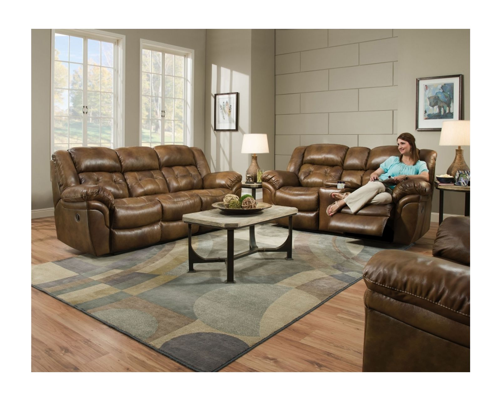 Denver 81" Reclining Console Loveseat Brown (In stock) - Denver Reclining Console Loveseat