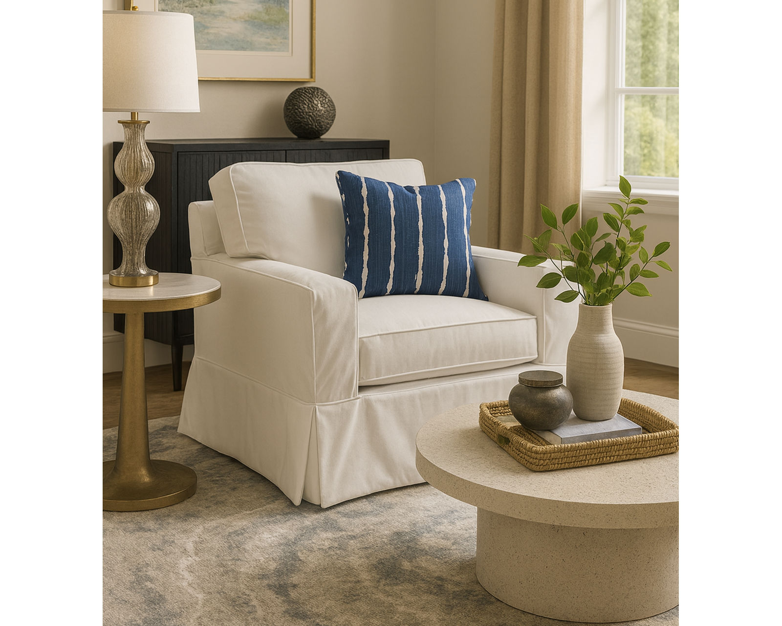 Gramercy Park Slipcover Sofa (74" - 81" - 92") +69 fabrics - Gramercy Park Slipcover Lounge Chair
