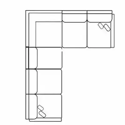 Layout C: Five Piece Reclining Sectional (3 Recliners) 133" x 111"