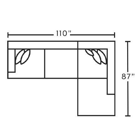 Layout B: Two Piece Sectional 110" x 87"
