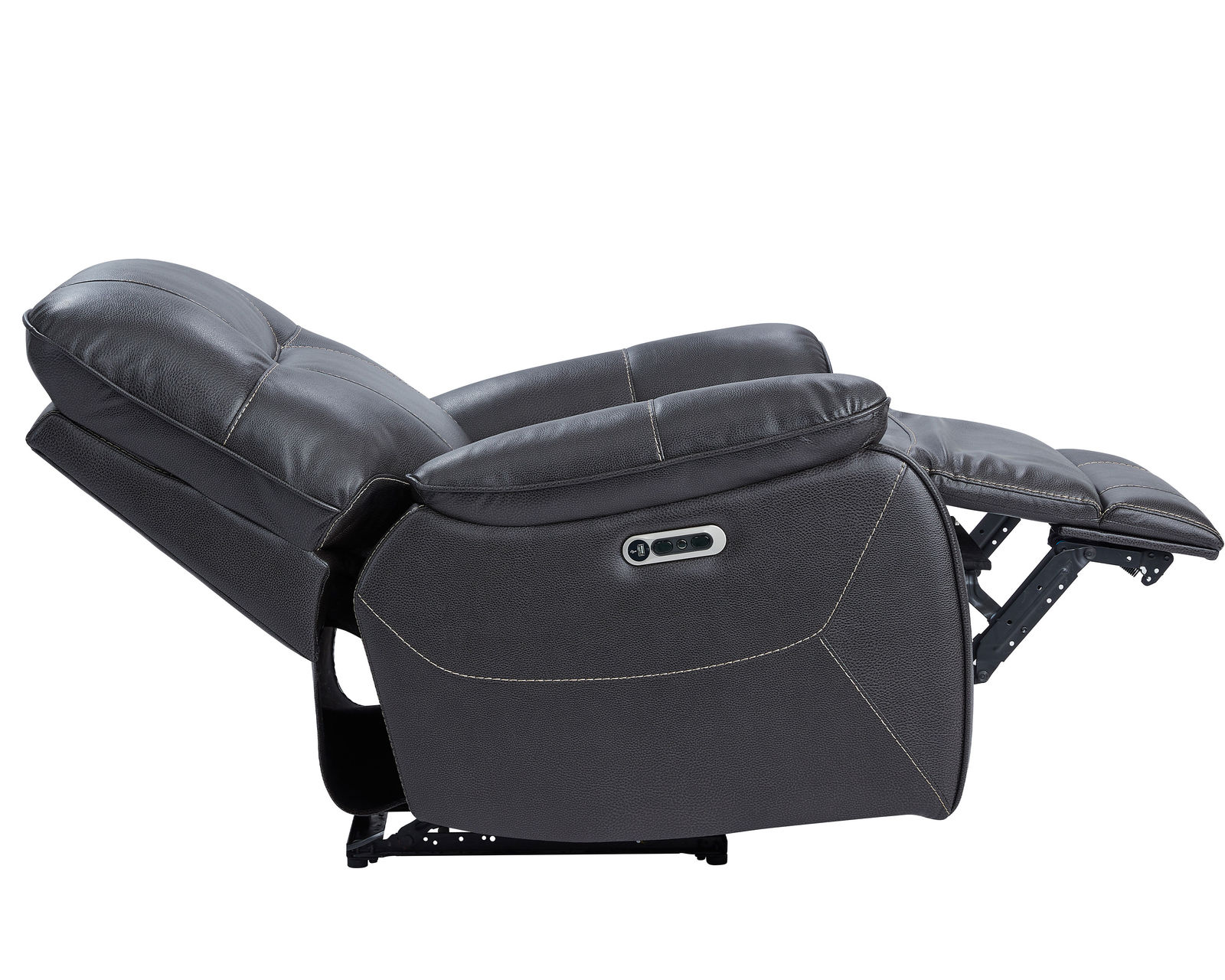 Axel Power Headrest Power Reclining Sectional in Ozone (In stock) - Axel Power Headrest Power Recliner in Ozone (Leather like fabric)