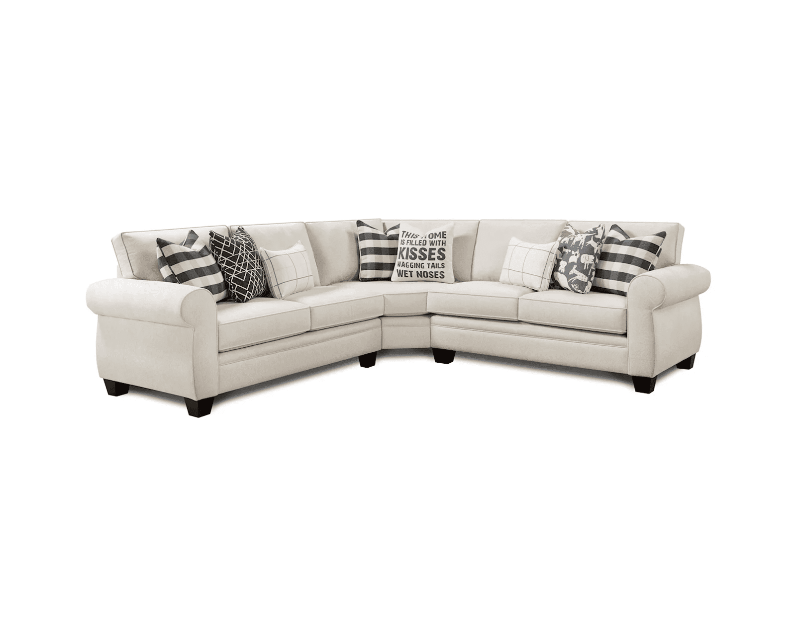 Popstitch Shell Three Piece Stationary Sectional (performance fabric) 122" x 122"