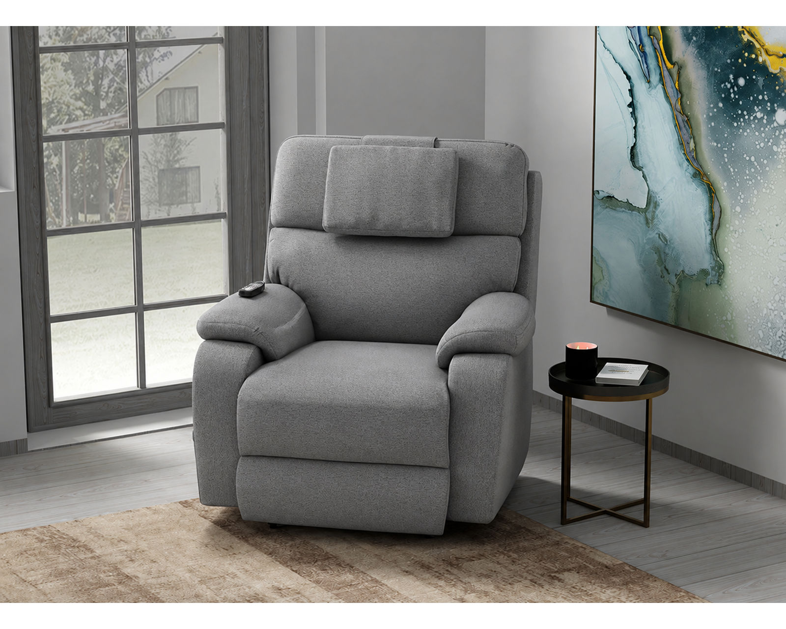 Dreamtime Power Headrest Lay Flat Recliner with CR3 Heat, Massage, Zero Gravity & Nanobionic Performance Fabric (3 colors) - Sit Down. Power Back. Drift Away.