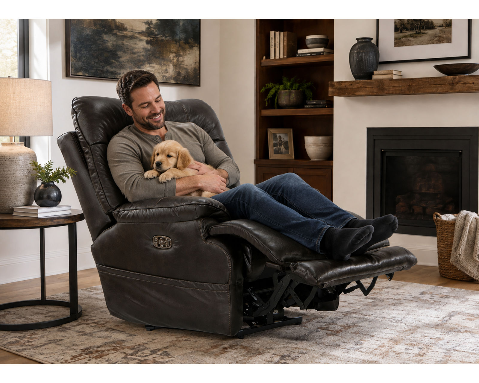 Naples Power Headrest Power Lay Flat Recliner w/Extended Ottoman - Italian Leather Luxury, Lay-Flat Relaxation & Extended Head-to-Toe Support (2 colors) - Relax Better. Live Better.