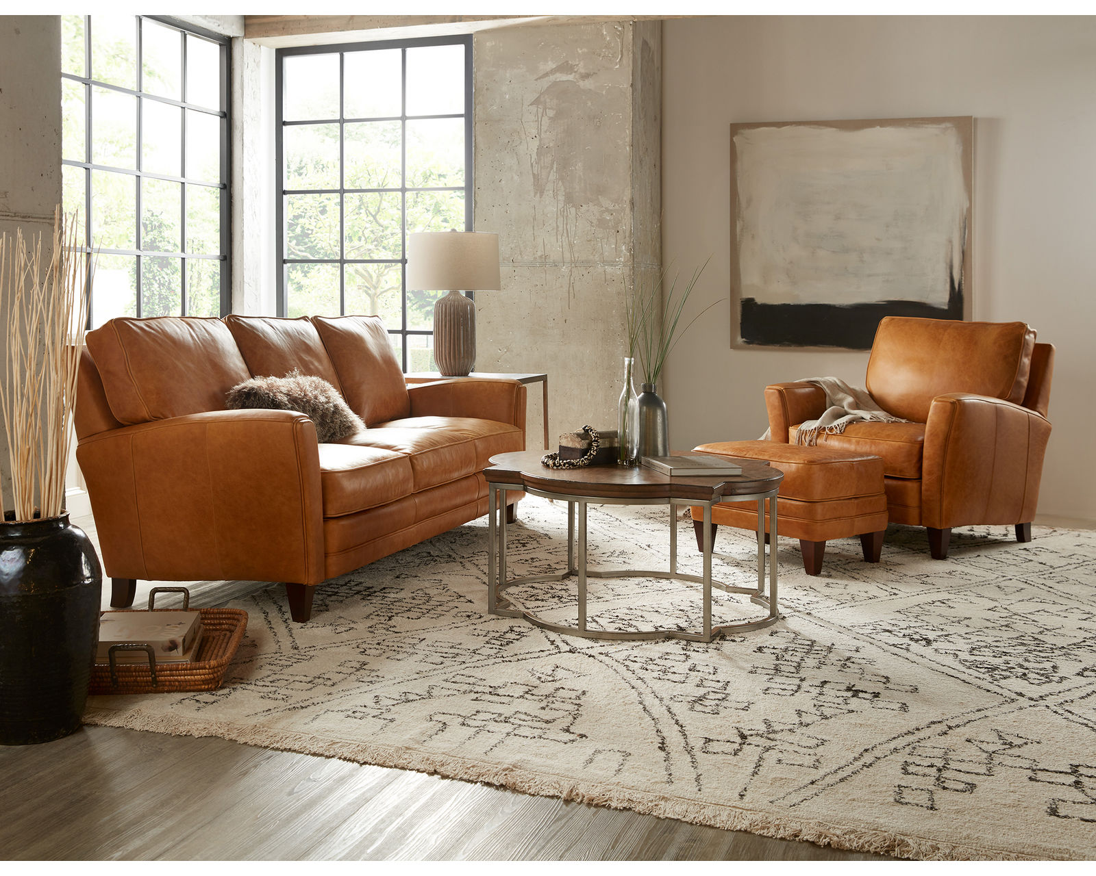 Bradington Young Zion 600 Loveseat (12 leathers) 8-Way Hand Tie