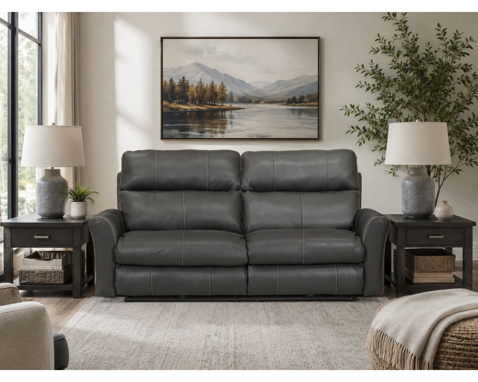 Fredda 82" Power Headrest Power Reclining Leather Sofa Lay-Flat Relaxation, Zero Gravity Comfort & Premium Italian Leather - two colors - Comfort Built for the Whole Family.