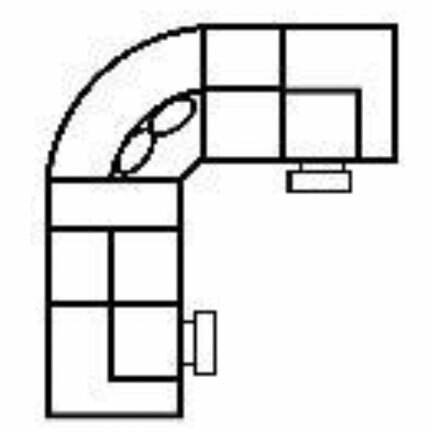 Layout H: Six Piece Reclining Sectional 124" x 105" (2 recliners)