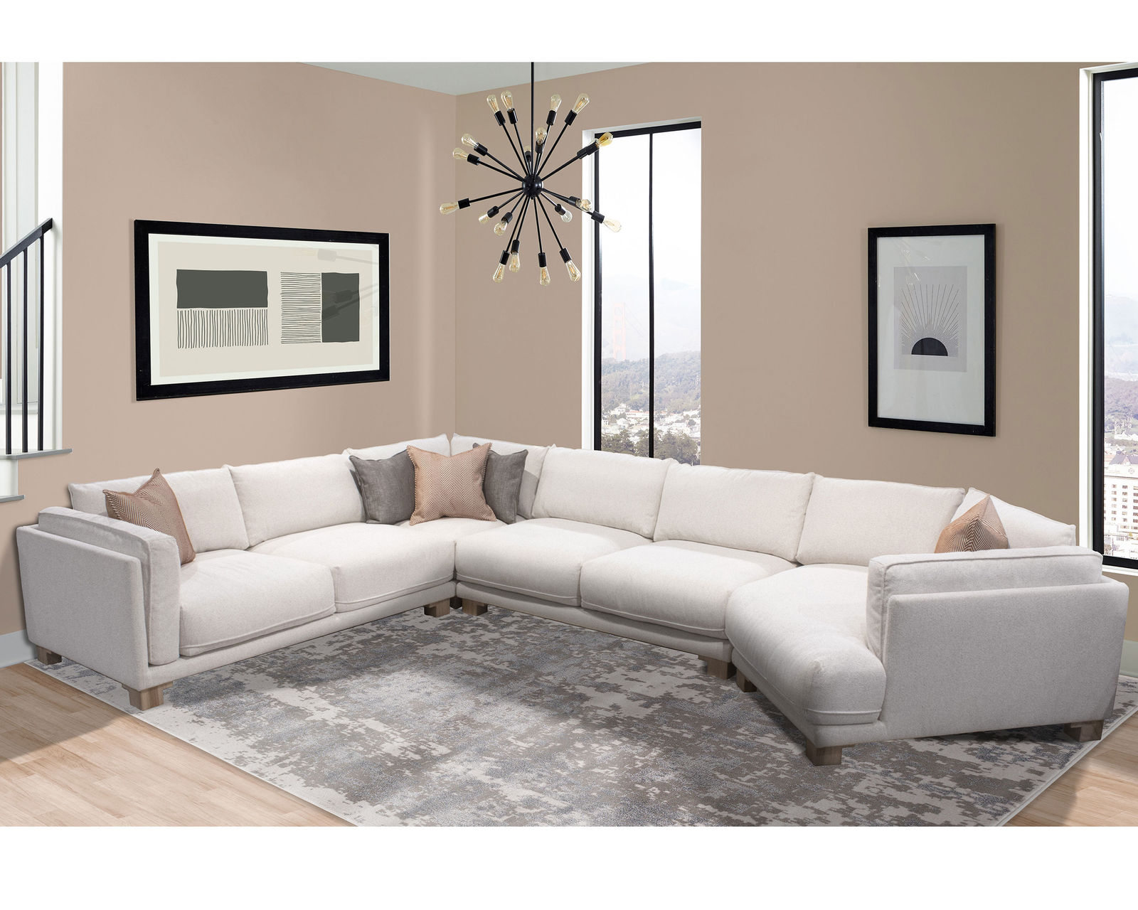 Escape Four Piece Stationary Sectional Mist (In stock - Fast shipping) - Escape Four Piece Stationary Sectional 