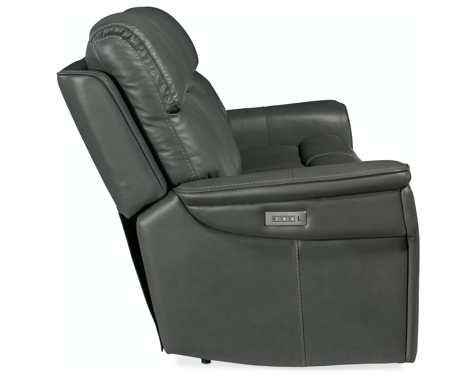 Lyra Leather Zero Gravity Power Sofa with Power Headrest 89" (Gray) In stock -   Independent buttons control power recliner and power headrest