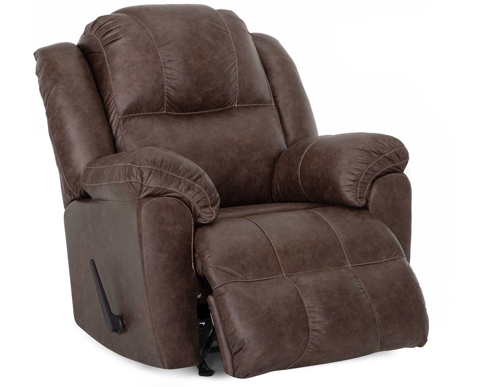 Castello 92" Reclining Sofa Walnut (A Best-Selling Favorite. Plush Comfort with a Distinctive Crowned Design) - Shown in Durable Leather Like Fabric Color Walnut