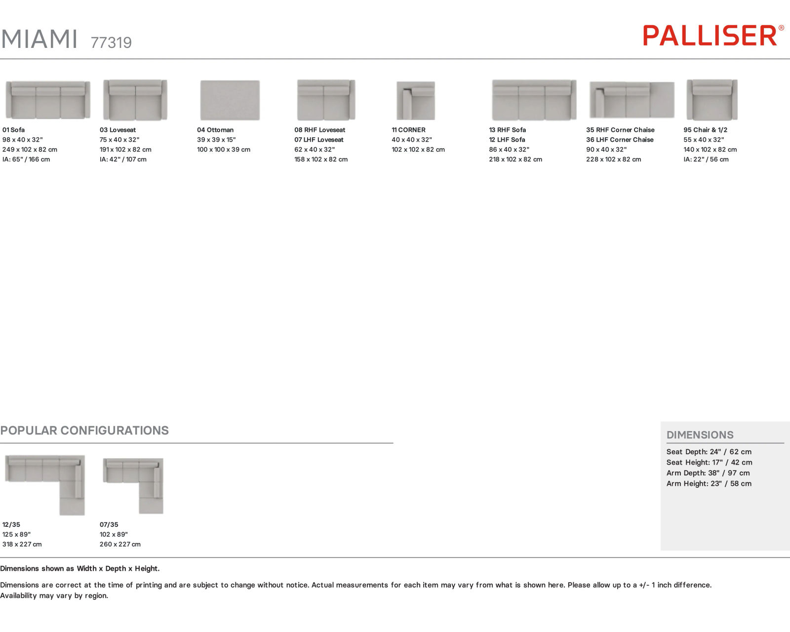 Miami 77319 Sectional (+100 leathers) - Pieces Available