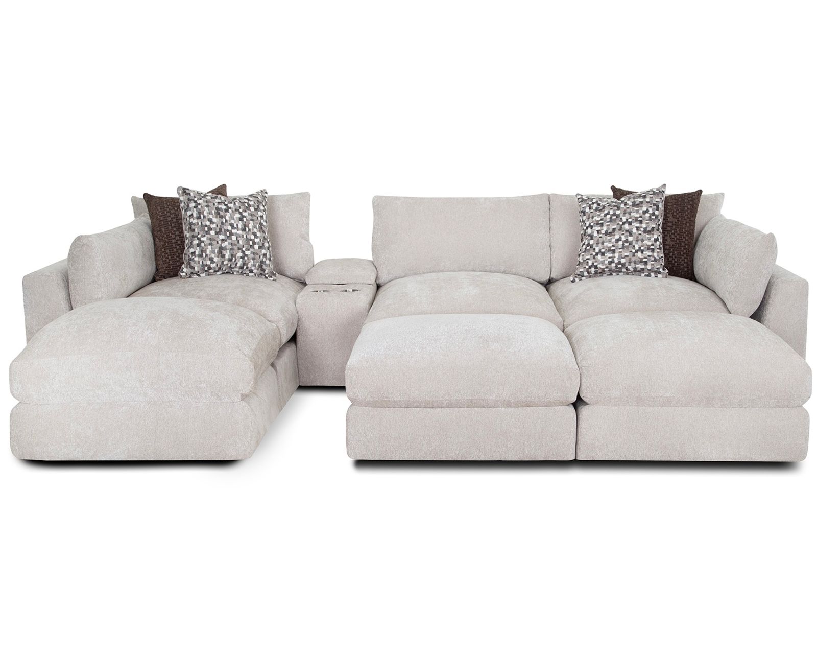 Pollock 965 Modular EXTRA Deep Seating Sectional (So Deep, It’s Almost a Bed) - Layout E: Seven Piece Sectional 88.5" x 145"