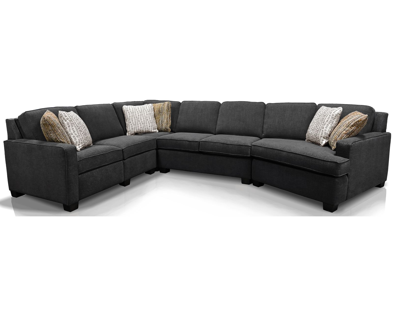 Nola Stationary Sectional  (+101 Standard and Performance Fabrics) - Layout O: Three Piece Sectional 95" x 165"
