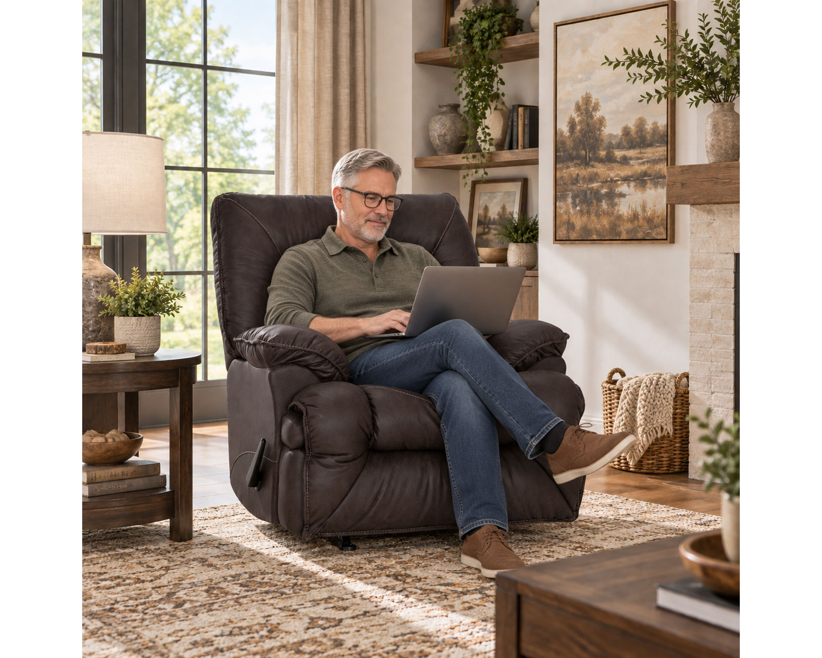 Hector 91" Reclining Sofa with Drop-Down Table & Cupholders (Plush Reclining Comfort. Entertainment Convenience Built Right In) - Power Recline Available