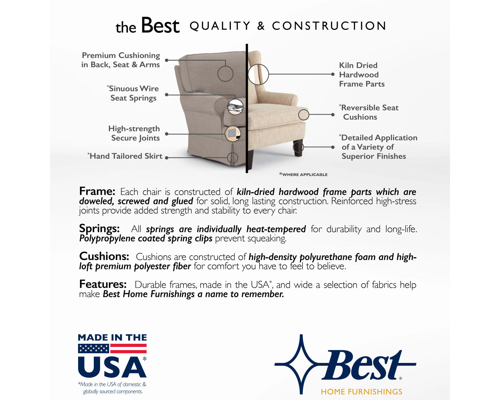 Livvy 77" Reclining Sofa (+50 fabrics) - Premium Quality on the Inside