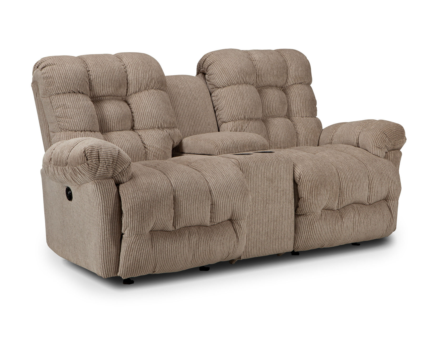 Everlasting Double Reclining Console Loveseat (+100 fabrics) - Everlasting Double Reclining Console Loveseat 