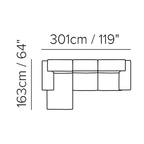 Layout A: Three Piece Sectional 64" x 119"
