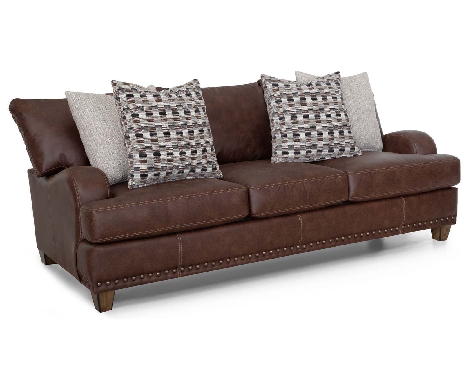 Dayton 93" Leather-Look Fabric Sofa (Rugged Character. Sink-In Comfort. Timeless Style) - Designer Style Without the Designer Price.