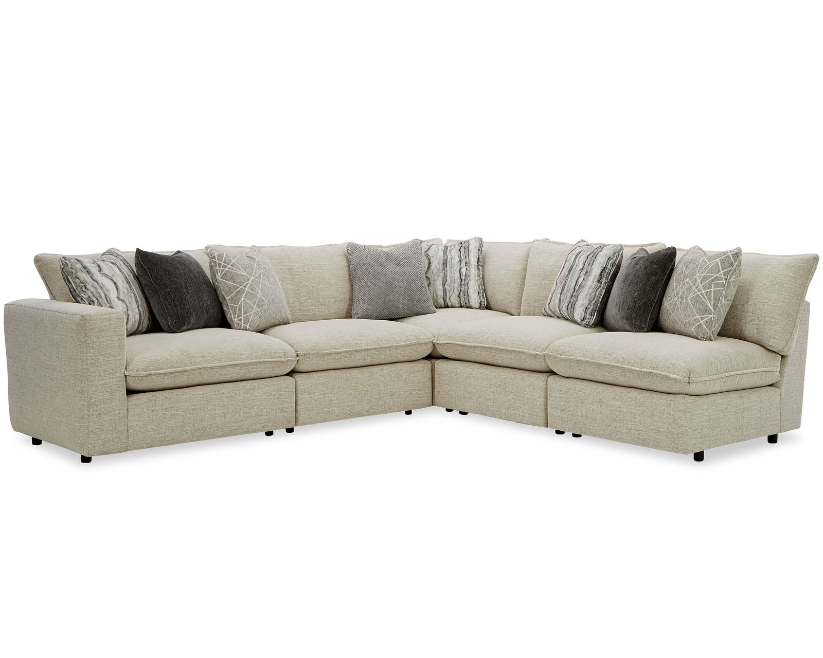 Bowie 7127 Modular Sectional (+100 performance fabrics) - Layout T: Five Piece Sectional 118" x 83"