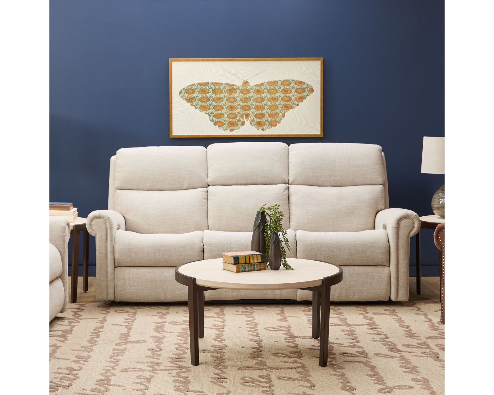 Bernard Triple Power Zero Gravity Reclining Sofa with Dropdown Table (+100 fabrics) - Bernard Triple Power Reclining Sofa