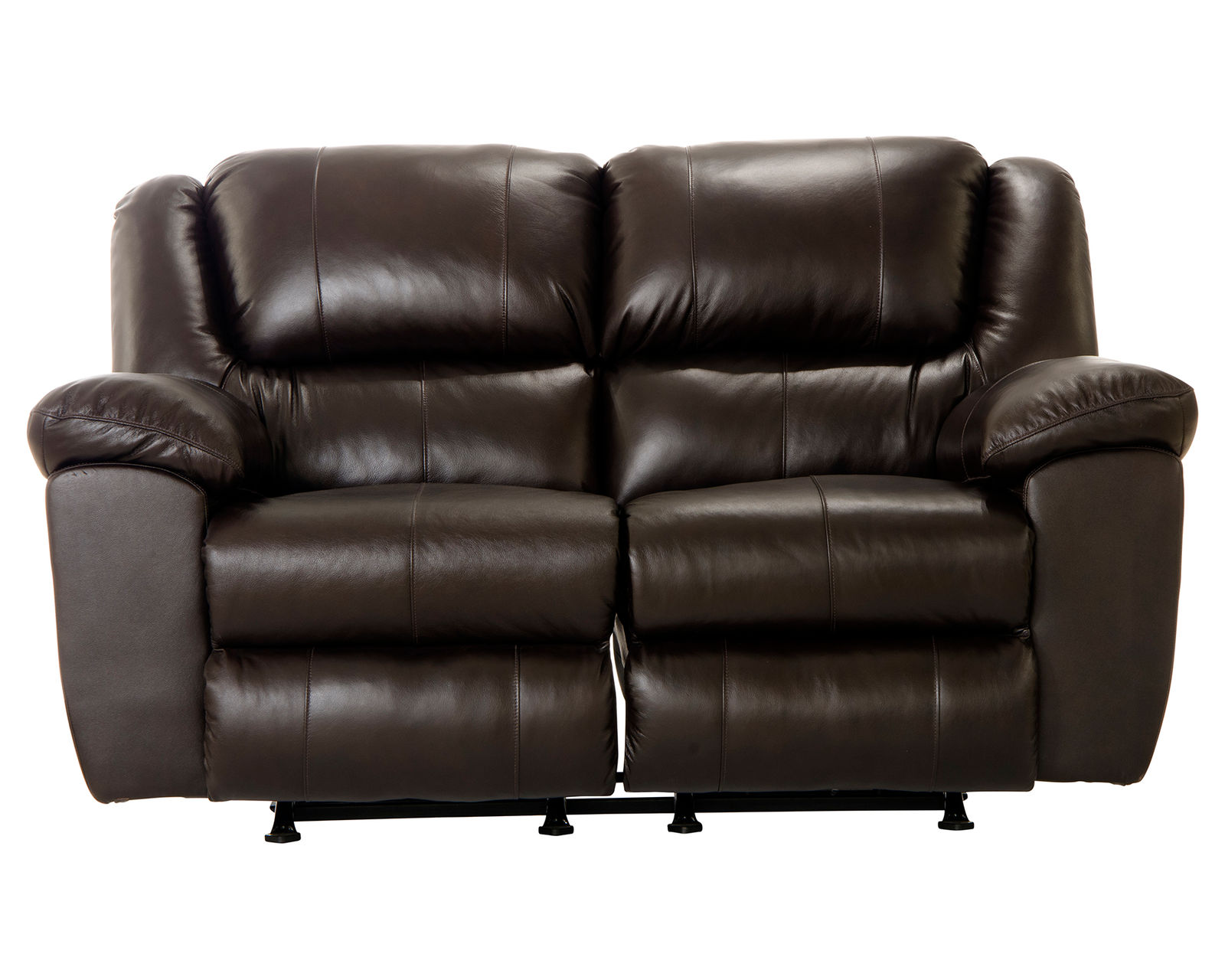 Transformer II Ultimate 90" Italian Leather Sofa w/3 Recliners & Drop Down Table - Transformer II 65" Leather Rocking Reclining Loveseat