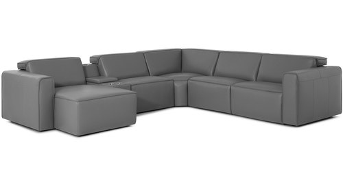 Layout F:  Six Piece Chaise Reclining Sectional  62" x 135" x 122"