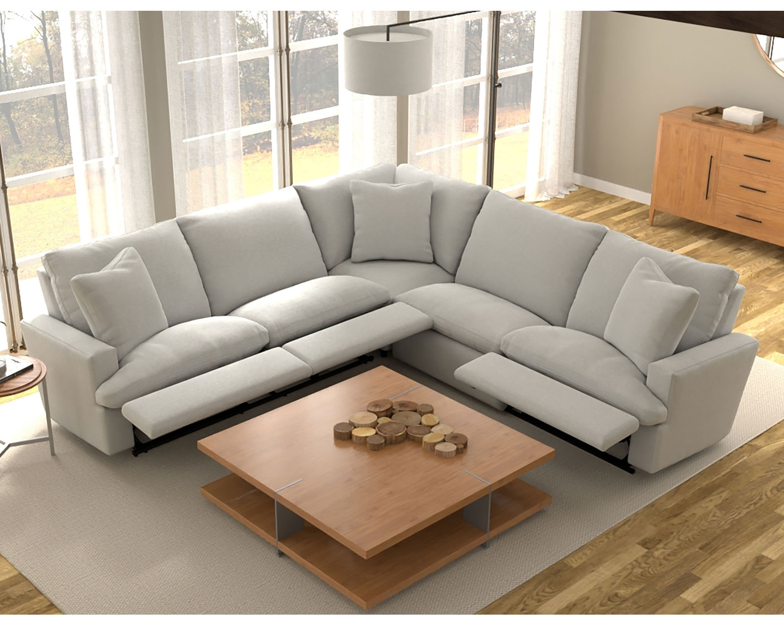Stratus Power Reclining Sectional (3 power recliners) - Includes three power recliners