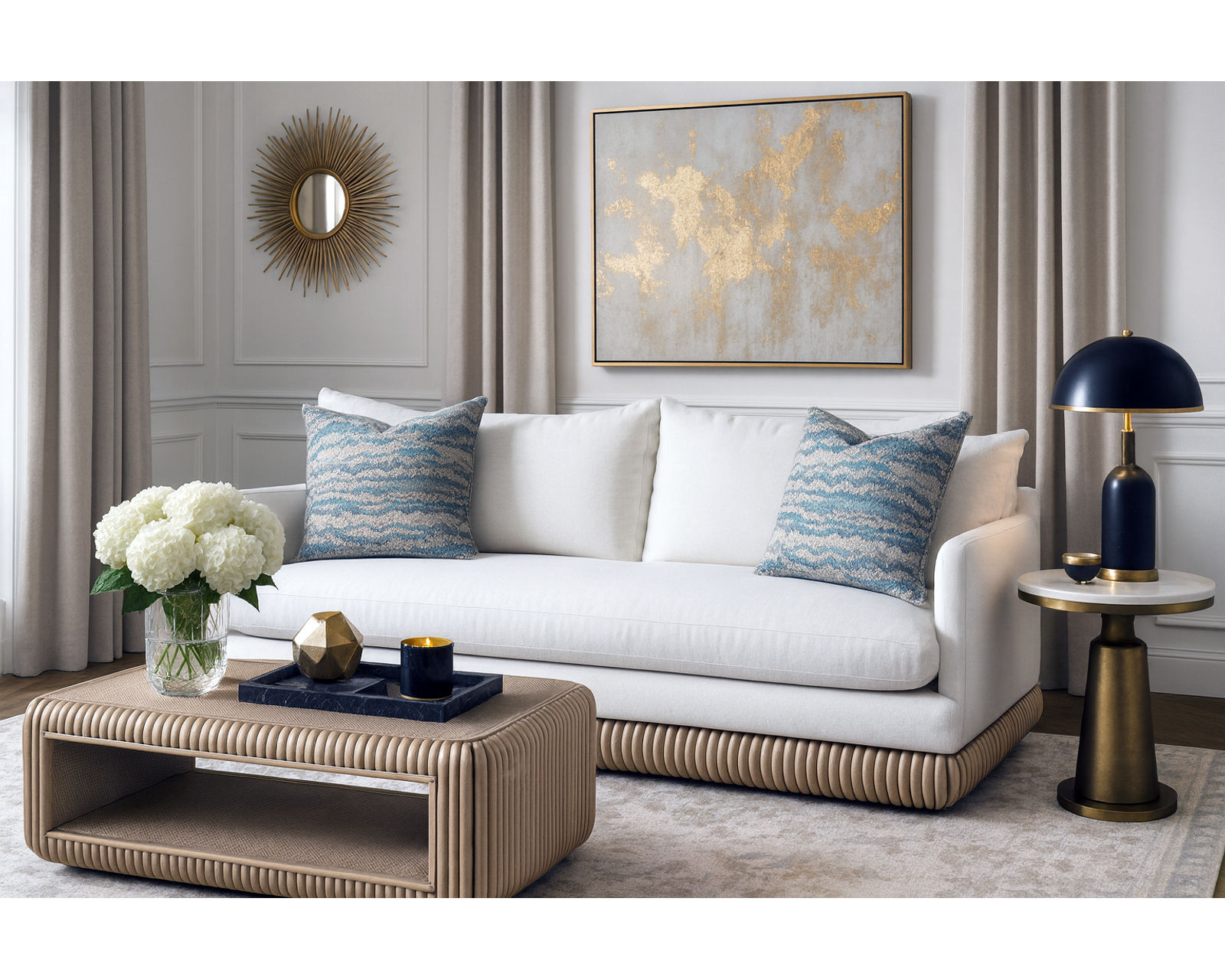 Tulum 66" Armless Loveseat (+28 finishes +69 fabrics) - Tulum Armless 72" Ratan Sofa