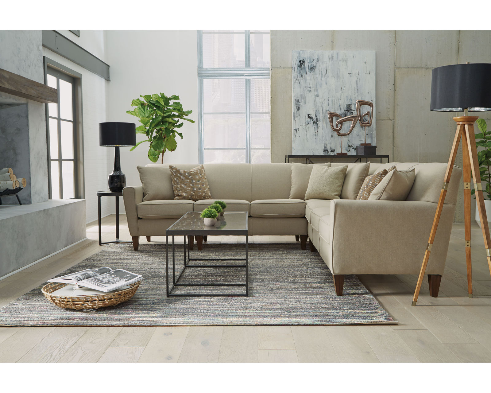 Digby 5966 Sectional (100+ fabrics) - Flexsteel first year warranty covers everything (product and labor)