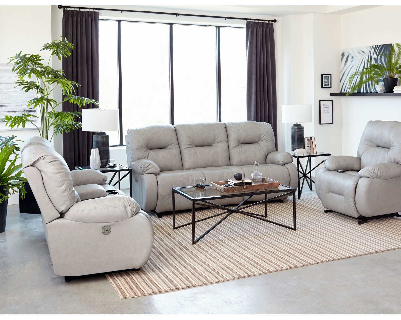 Brinley Double Reclining Console Loveseat (+100 fabrics) - Brinley Double Reclining Sofa