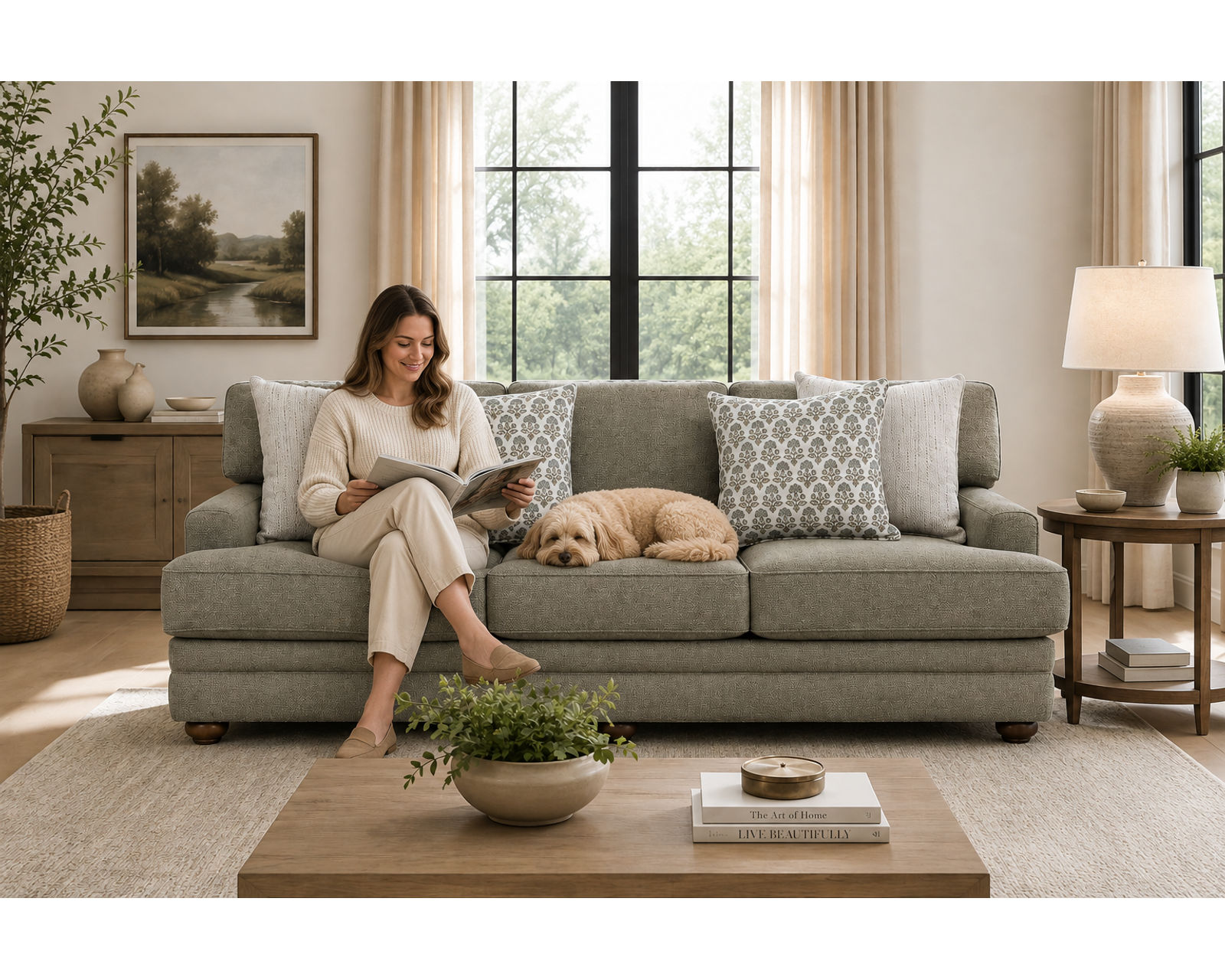 Hollis 100" Extra-Wide Sofa (Timeless Style. Generously Sized Comfort) - Luxury Looks. Beautiful Rooms. Surprisingly Affordable.
