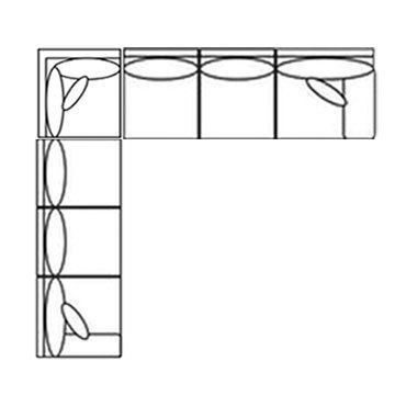 Layout H:  Three Piece Sectional 136" x 136"