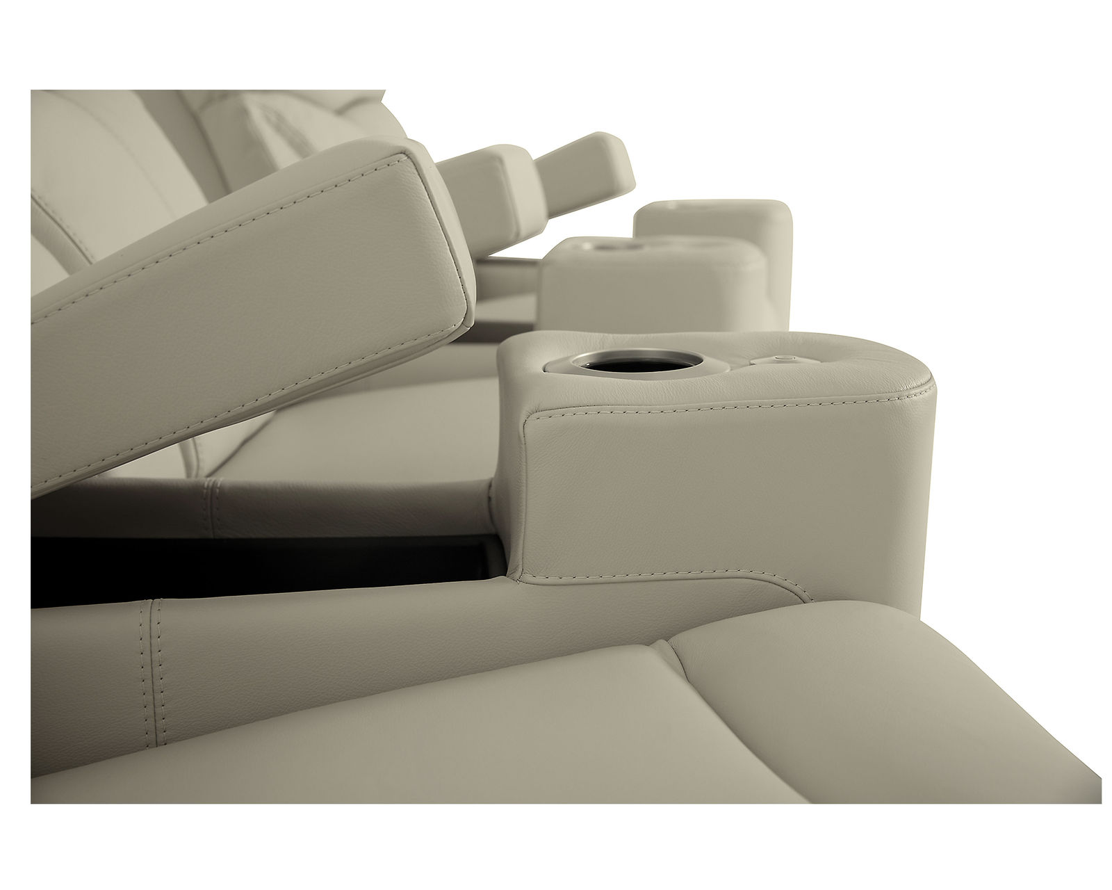 Vivid 41095 Triple Power Home Theater Sectional (+200 colors) - In Arm Storage Included