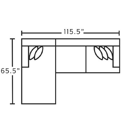 Layout A: Two Piece Sectional 65.5 x 115.5