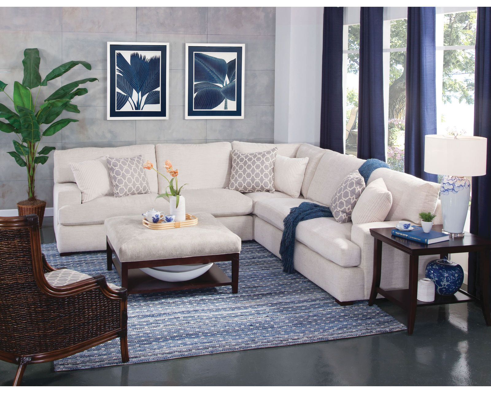 Cambria Stationary Sectional (+69 fabrics) - Sectional Layout: F