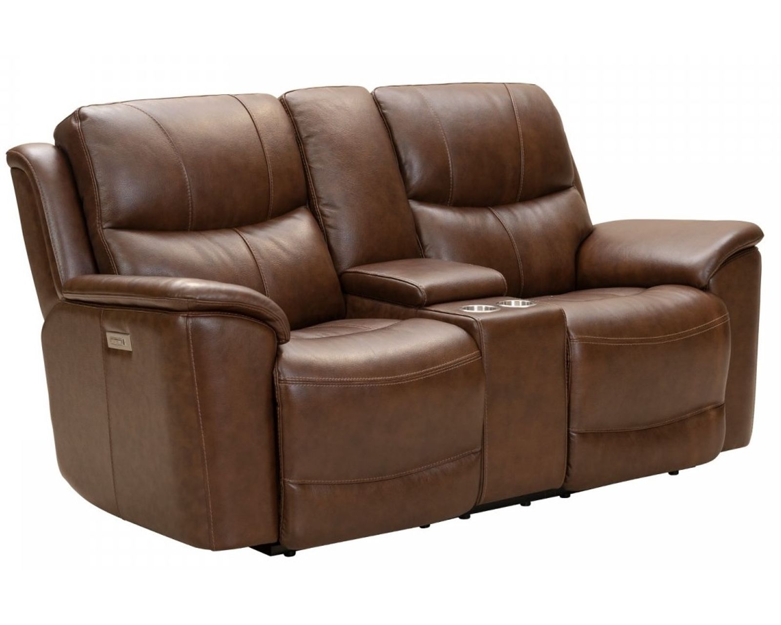 Kaden 88" Leather Power Headrest - Power Lumbar Power Reclining Sofa (Taupe) In stock - Also available in leather color Brown