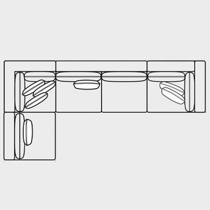 Layout G: Five Piece Sectional 74" x 155"
