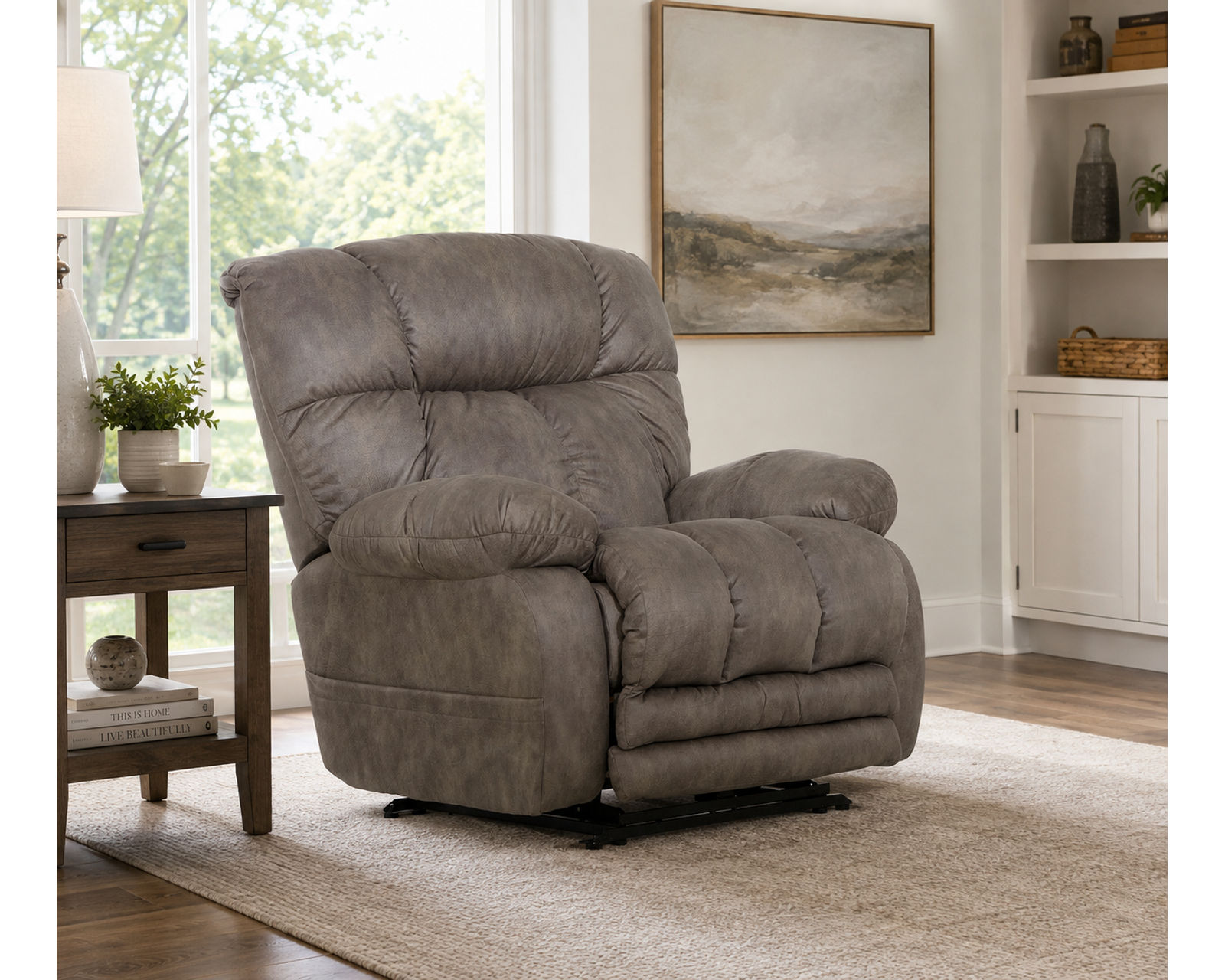 Dawkins Big Man's Lay Flat Power Recliner with Extended Ottoman Big and Tall Comfort (RATED 400 LBS.) 2 colors - From Movie Night to Every Night—Comfort Lives Here.