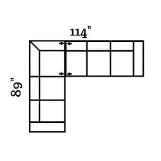 Layout F: Two Piece Sectional 89" x 114"