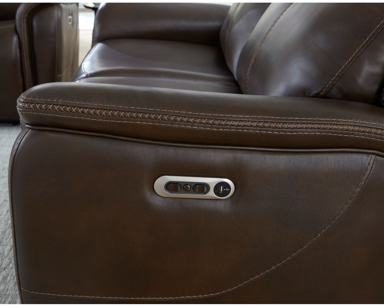 Cascade 83" Power Headrest Power Leather Reclining Sofa Auburn (In stock - Fast Shipping) - Cascade Power Headrest Power Reclining Sofa