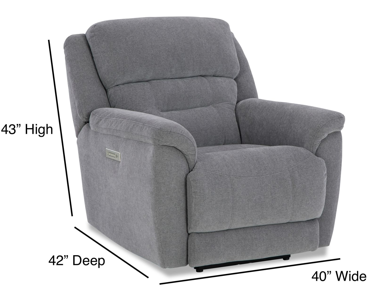 Knockout 89" Zero Gravity Triple Power Reclining Sofa Grey (In stock) - Knockout Zero Gravity Triple Power Recliner