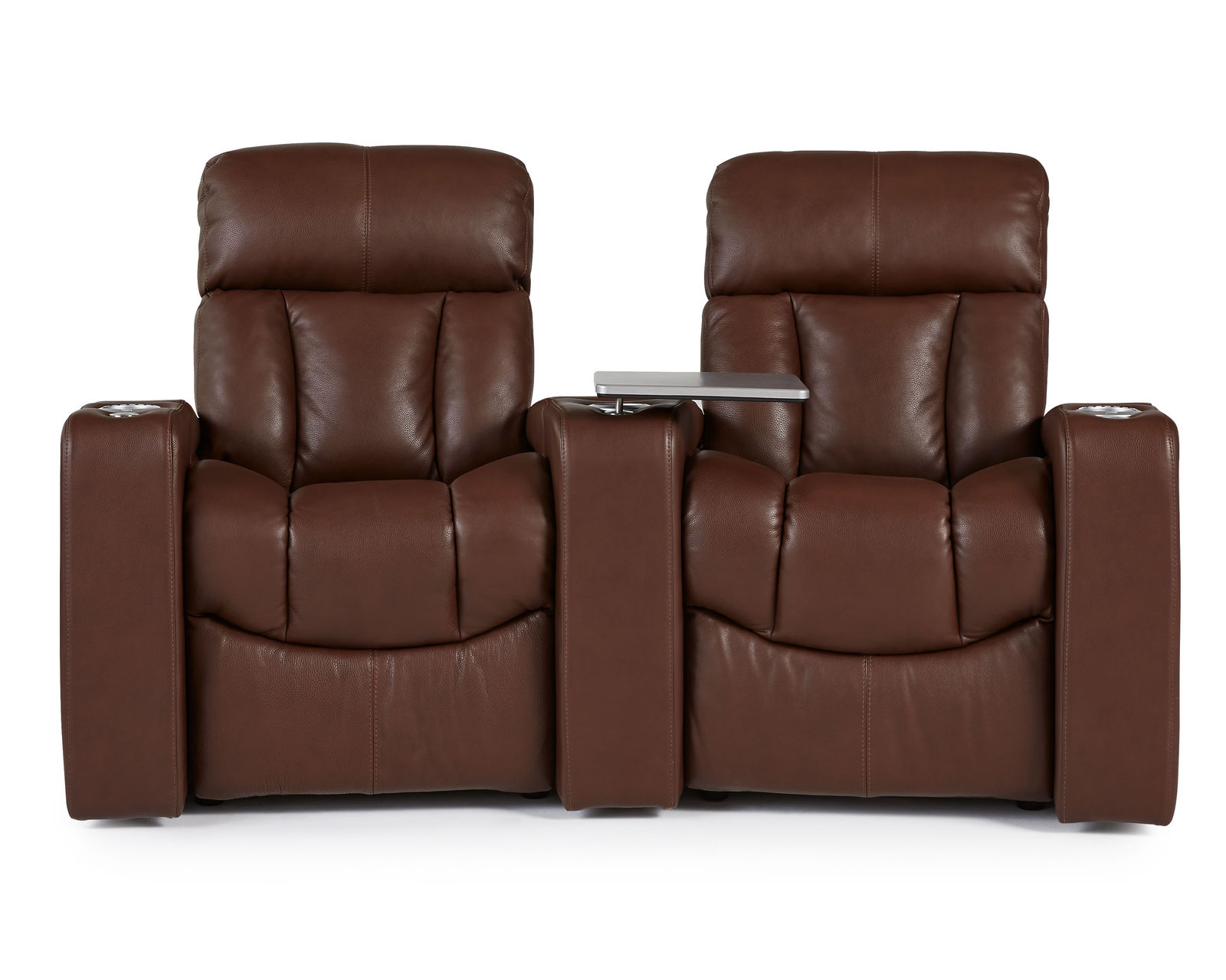 Paragon 41417 Power Reclining Home Theater Sectional (+200 colors) - Layout C: Two Piece Home Theater Sectional Curved 76" Wide shown with optional metal tray