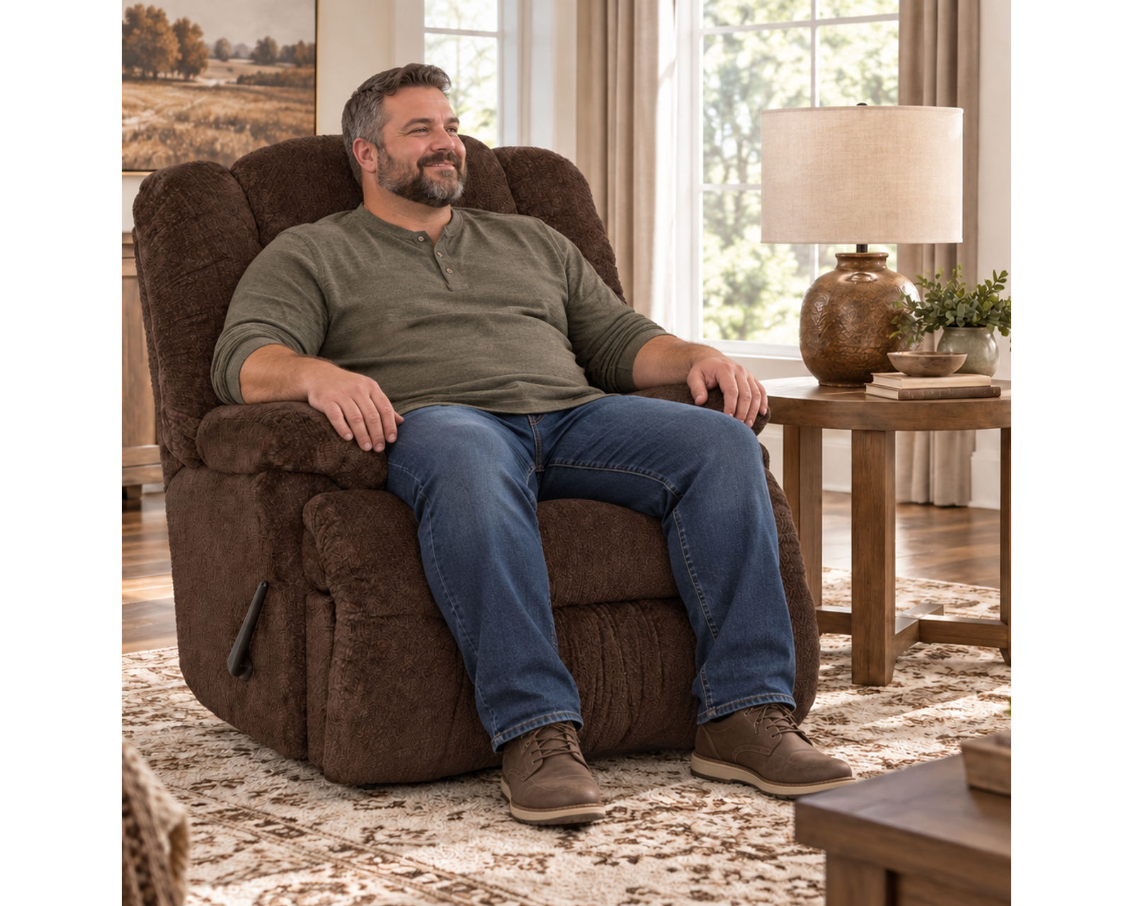 Everest 9517 500 lb. Oversized Big Man's Rocker Recliner (Built Bigger. Built Stronger. Built for Serious Comfort) 2 colors - Built Bigger. Built Stronger.